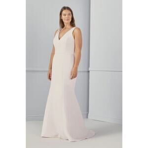 BHLDN Amsale Mackayla Sleeveless V Neck Maxi Dress Champagne Women's Size 6